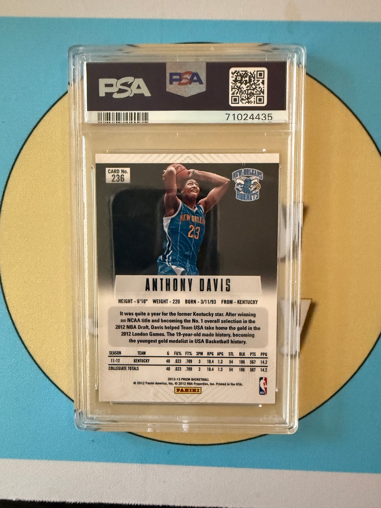 2012 Panini Prizm Anthony Davis #236 New Orleans Hornets PSA 10