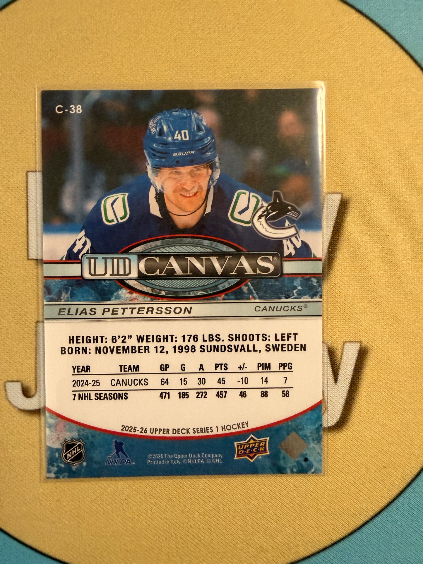 Upper Deck UD Canvas Elias Pettersson Vancouver Canucks