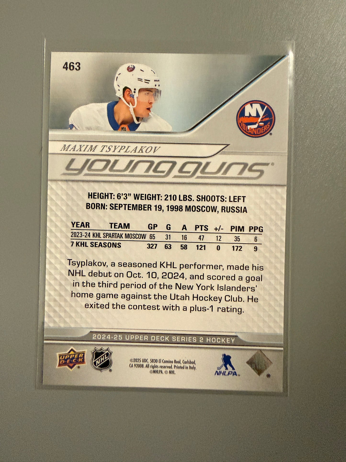 2024-25 Series Two Young Guns Maxim Tsyplakov RC 463 Islanders