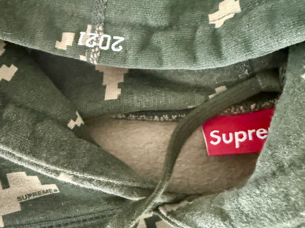 Supreme Olive Russian Camo Box Logo Hooded Sweatshirt (FW21)