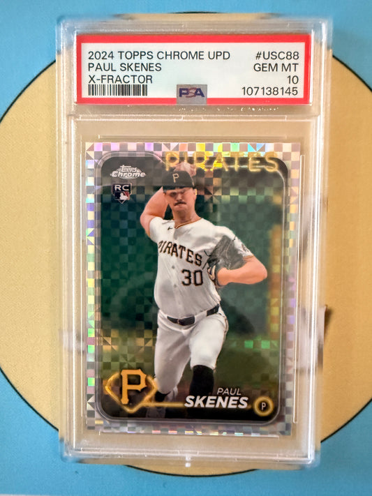 2024 Topps Chrome Update Paul Skenes X-Fractor RC #USC88 Pittsburgh Pirates PSA 10
