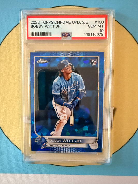 2022 Topps Chrome Sapphire Bobby Witt Jr. RC #100 Kansas City Royals PSA 10