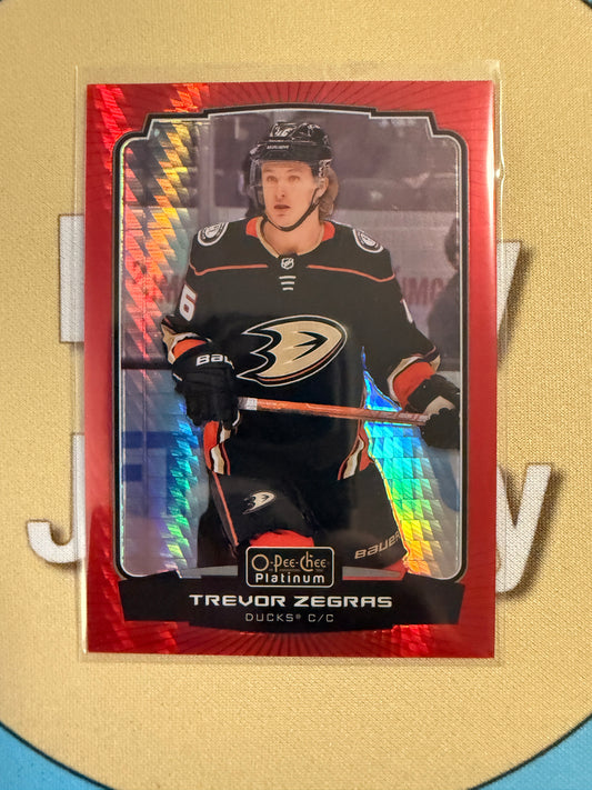 2022-23 O-Pee-Chee Platinum Trevor Zegras Red Prism Anaheim Ducks