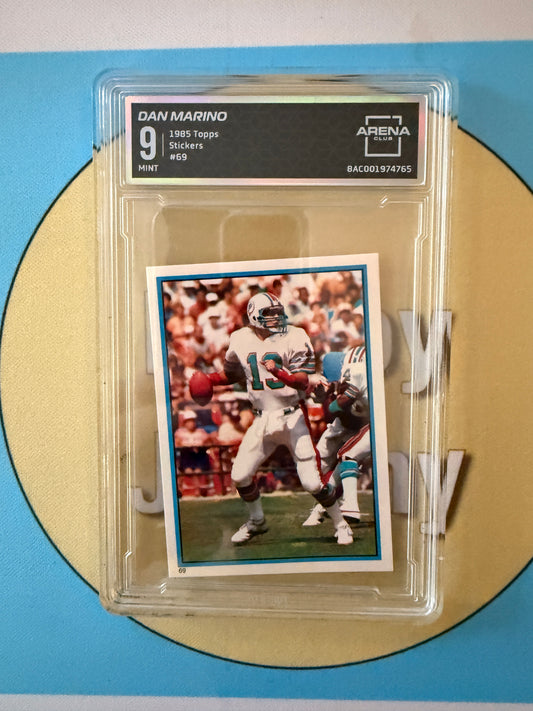 1985 Topps Stickers Dan Marino #69 Miami Dolphins Arena Club 9