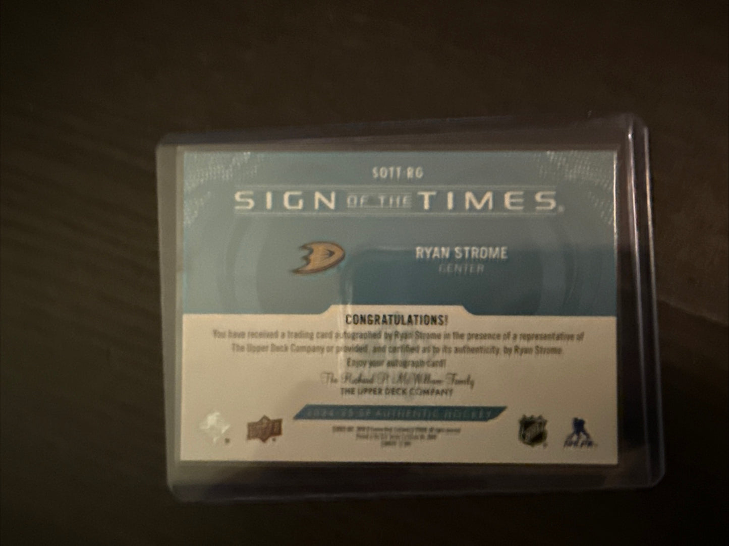 2024-25 SP Authentic Sign Of The Times Ryan Strome! SP Auto