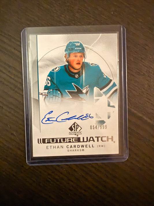 2024-25 Upper Deck SP Authentic Future Watch Ethan Cardwell Rookie Auto 054/999