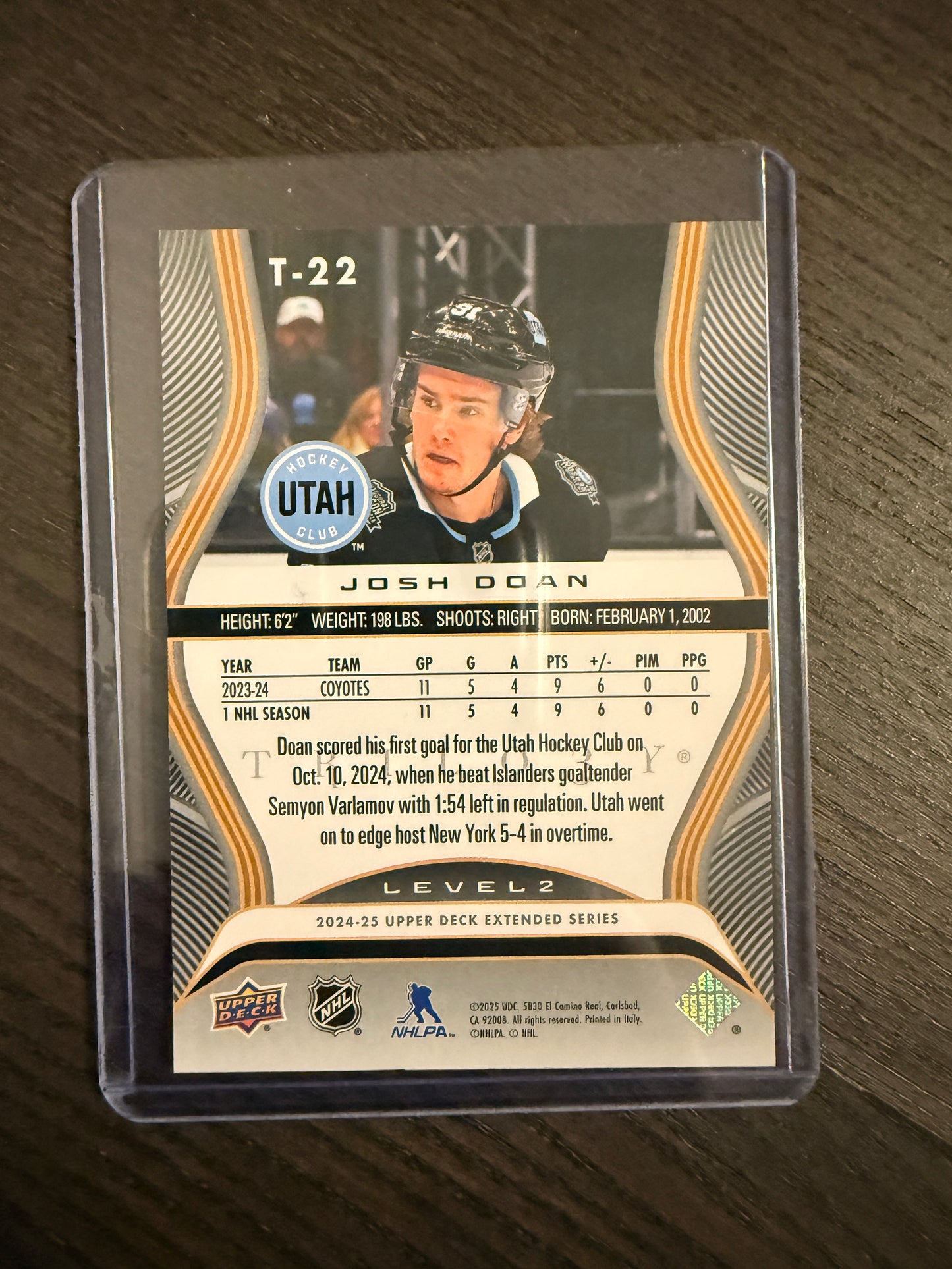 2024-25 Extended Trilogy Rookie Premieres Level 2 Josh Doan RC #/499 - UTAH