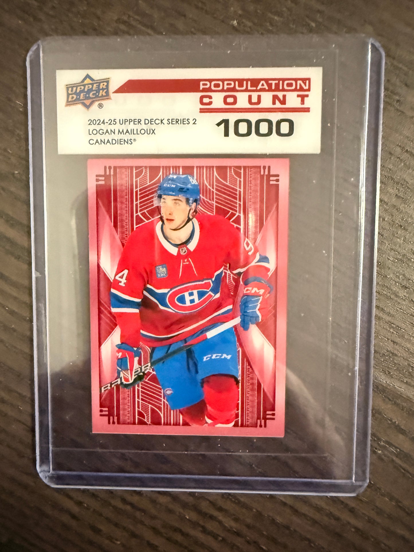 2024-25 UD Series 2 Logan Mailloux Rookie Clear Population Count 1000 #PC-47 Mtl