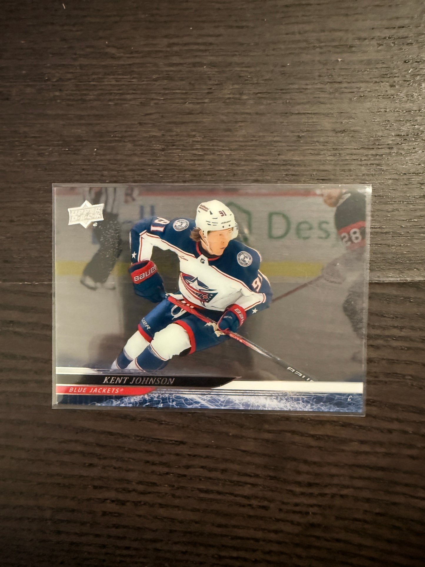 2024-25 UD Series 2 Clear Cut Base #293 Kent Johnson Columbus Blue Jackets