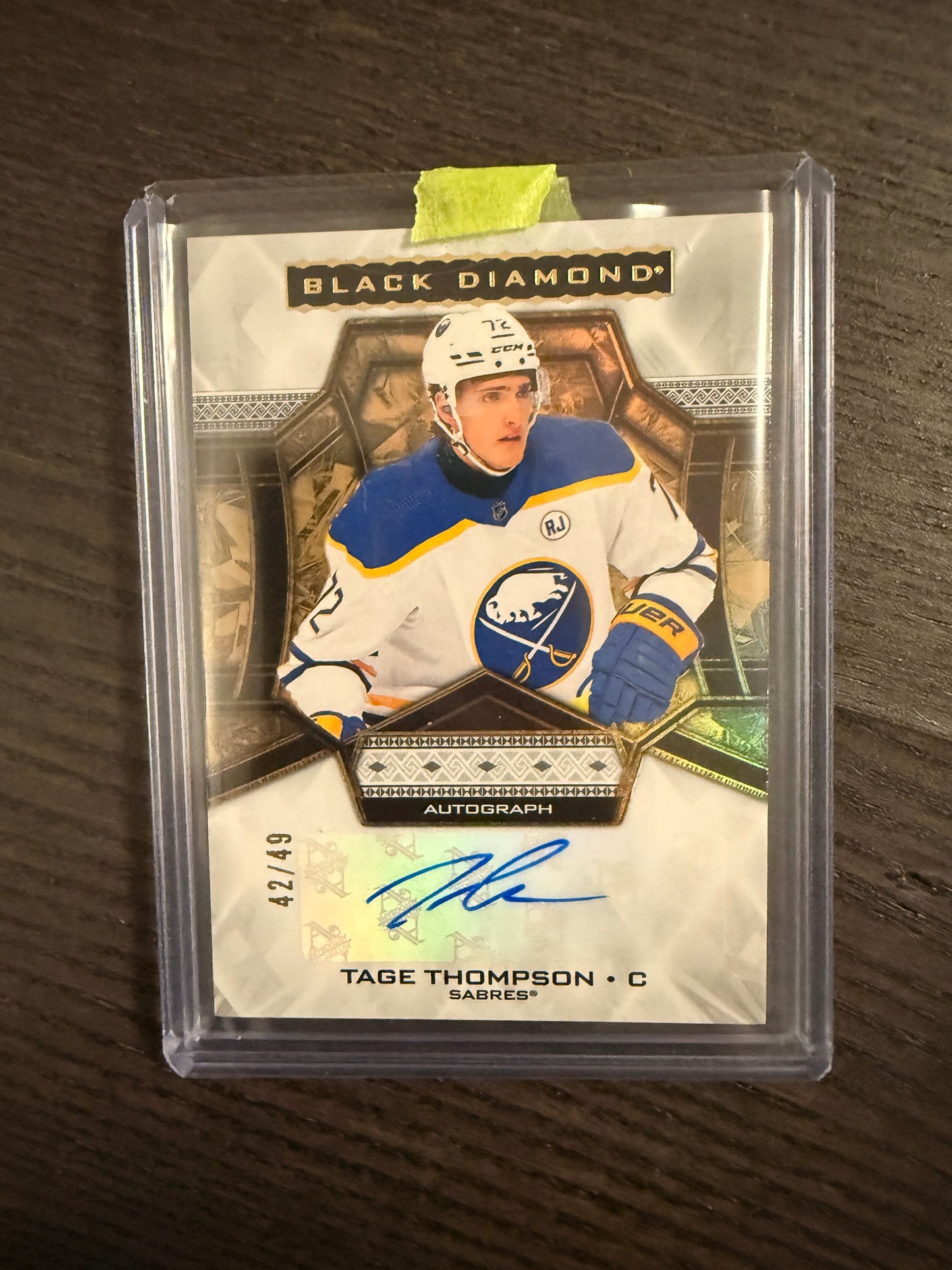 2024-25 UD Black Diamond Autograph, Tage Thompson Auto 42/49 - Sabres
