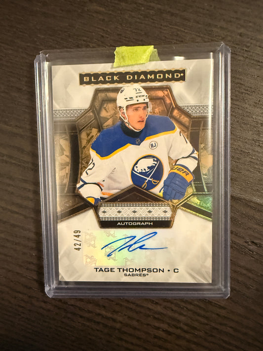 2024-25 UD Black Diamond Autograph, Tage Thompson Auto 42/49 - Sabres