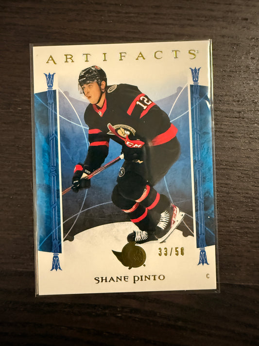 2022-23 Upper Deck Artifacts Shane Pinto Gold Yellow /50 #40