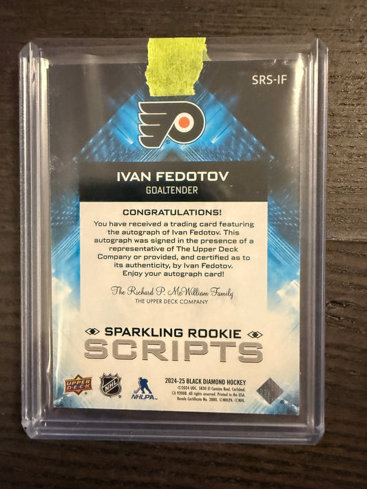 2024 UD Black Diamond IVAN FEDOTOV Sparkling Rookie Scripts Auto Flyers #SRS-IF