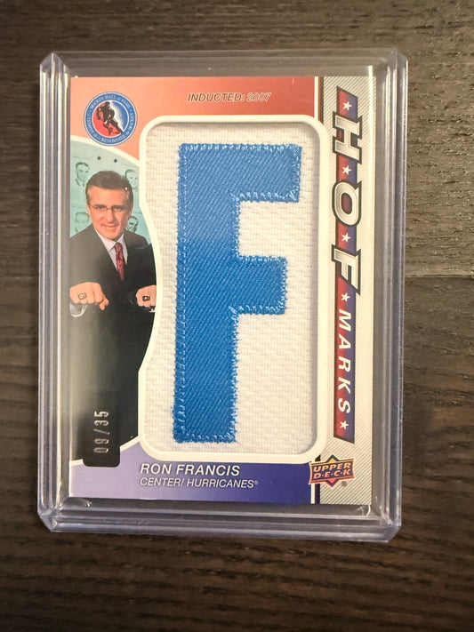 2024-25 Upper Deck SP Game Used HOF Marks RON FRANCIS HOFM-RF 35 Hurricanes SPGU