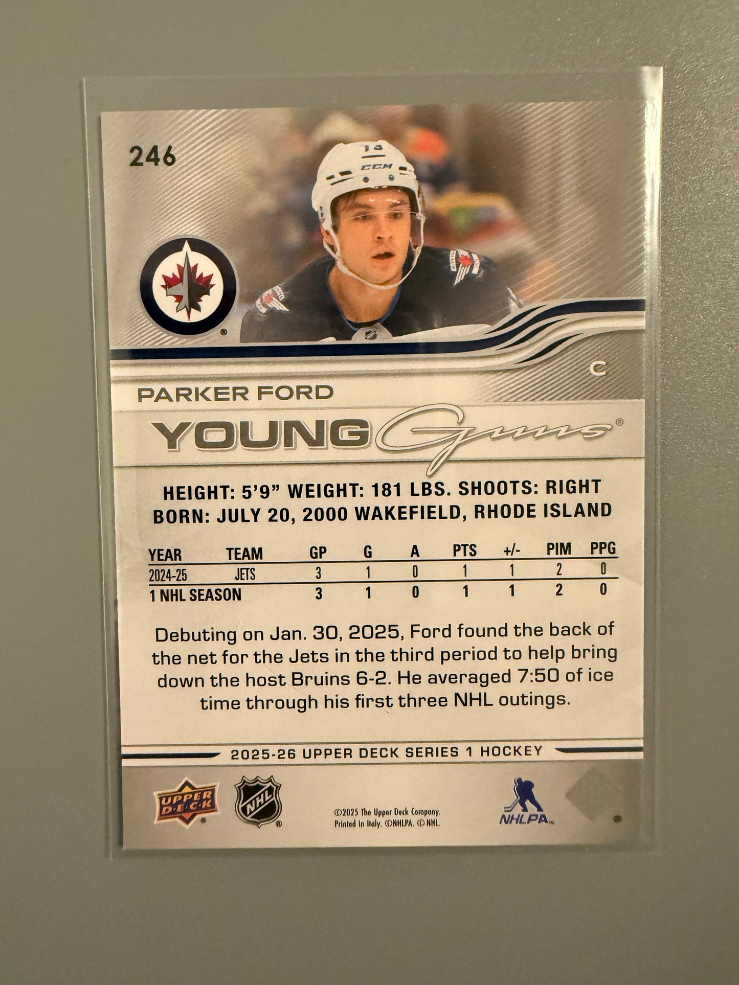 2025-26 Series One Young Guns Parker Ford RC 246 Jets