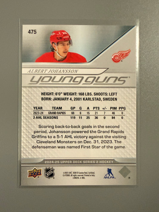 2024-25 Series Two Young Guns Albert Johansson RC 475 Red Wings