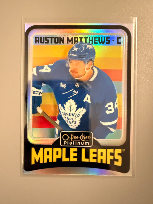 2024-25 O-Pee-Chee Platinum Rainbow Variant Auston Matthews R2 Maple Leafs