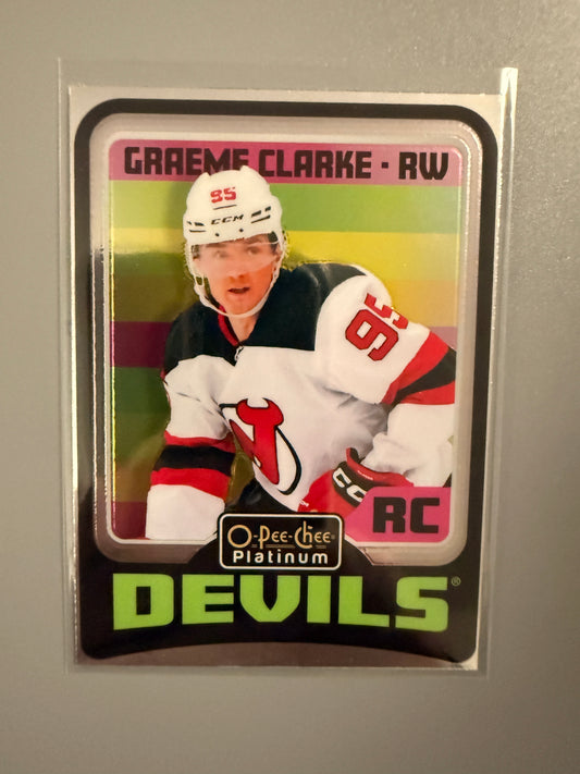 2024-25 O-Pee-Chee Platinum Rainbow Variant Graeme Clarke RC R71 Devils