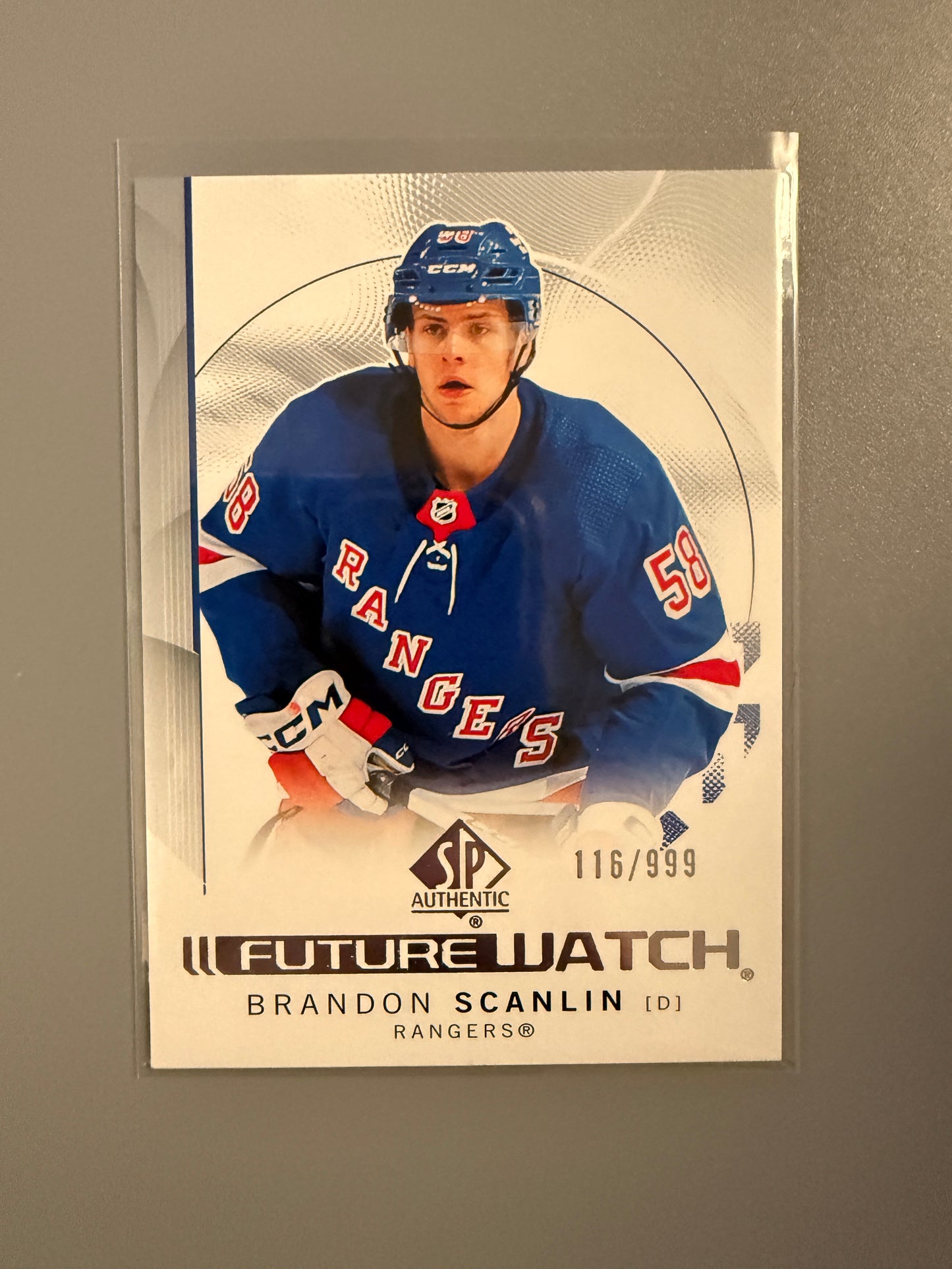 2024-25 SP Authentic Future Watch Brandon Scanlin RC 156 Rangers