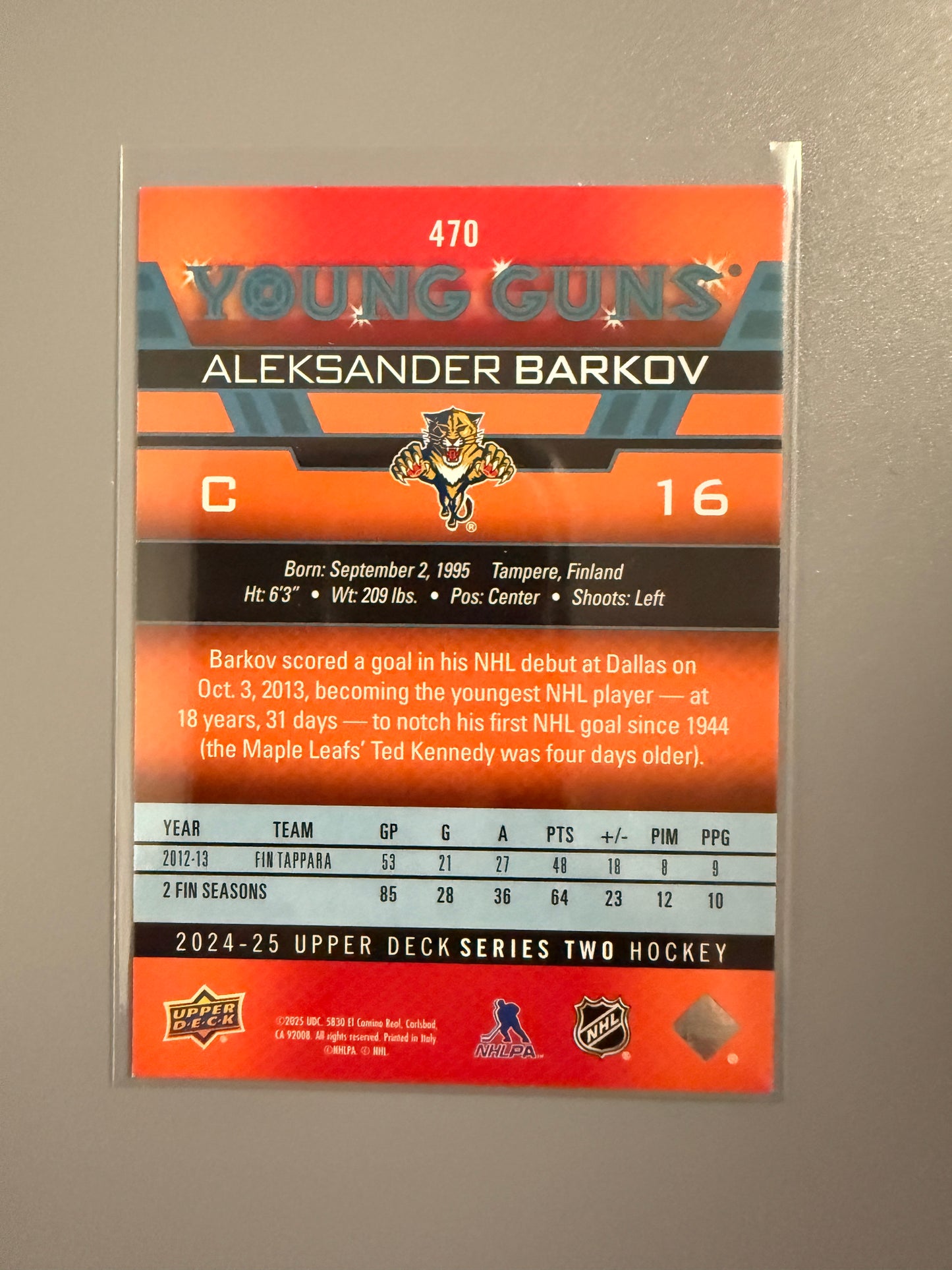 2024-25 Series Two Young Guns Aleksander Barkov RC 470 Panthers