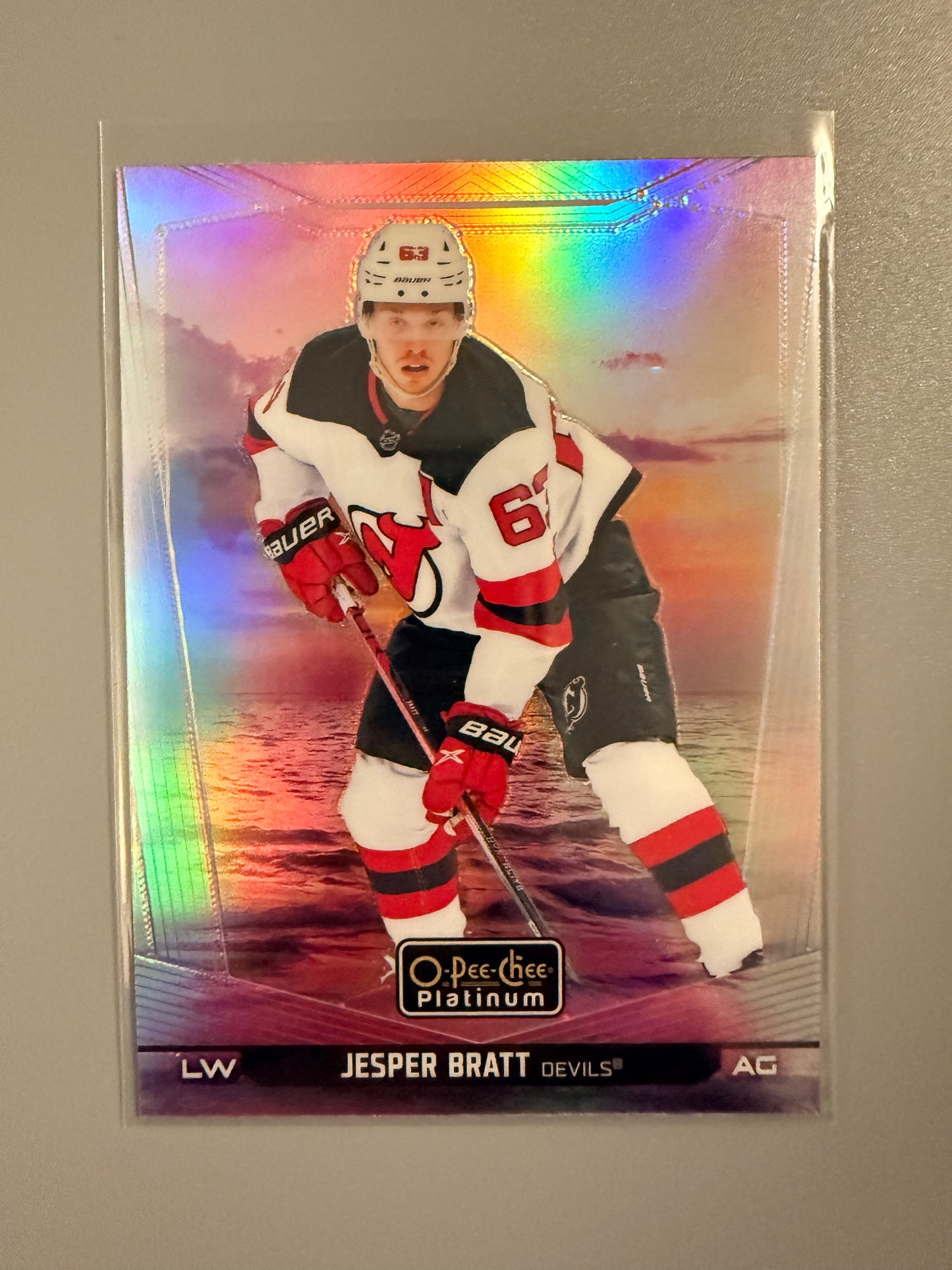 2024-25 O-Pee-Chee Platinum Sunset Variant Jesper Bratt 63 Devils