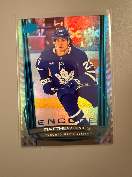 2025-26 Series One Encore Blue Matthew Knies E-31 Maple Leafs