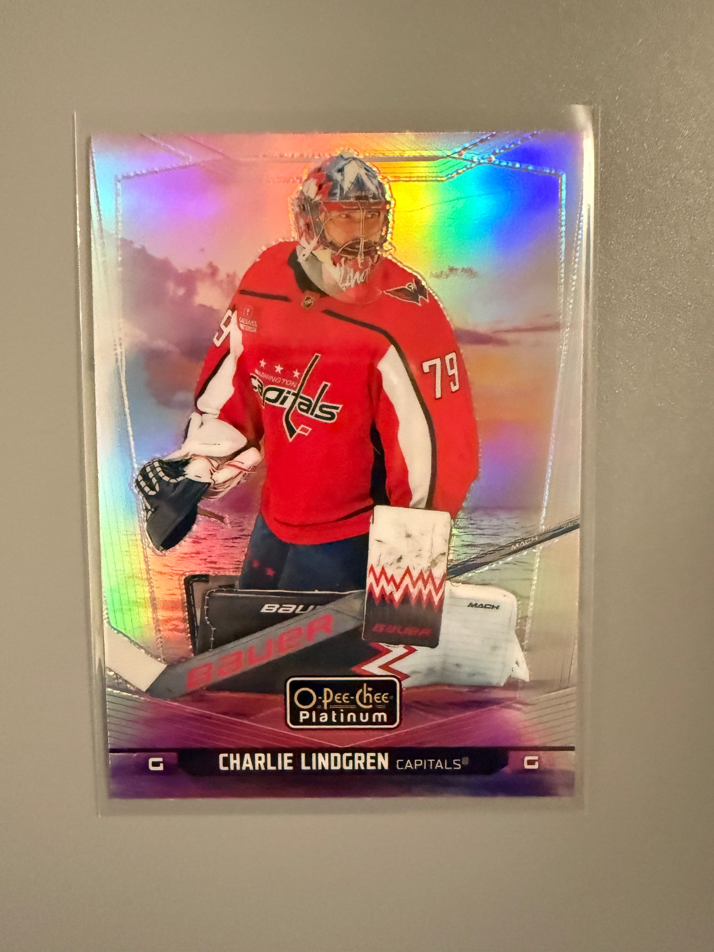 2024-25 O-Pee-Chee Platinum Sunset Variant Charlie Lindgren 167 Capitals