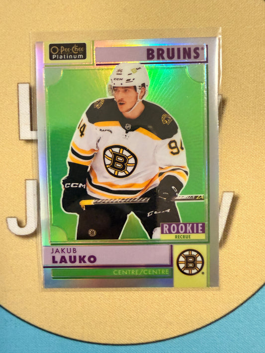 2022-23 O-Pee-Chee Platinum Jakub Lauko Rainbow Rookie Boston Bruins