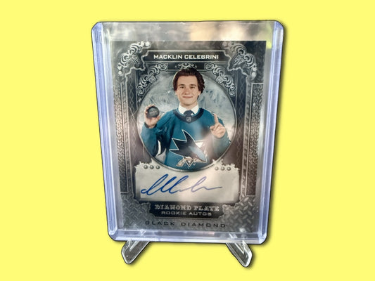 2024 - 2025 Upper Deck Black Diamond Maclin Celebrini "Diamond Plate Rookie Autos" 25/25